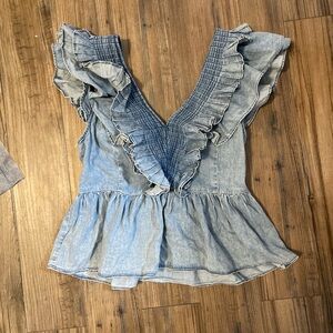 Anthropologie Maeve Denim Blue Top NWT size XS